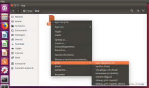 Nautilus (GNOME): menù contestuale di p7m viewer